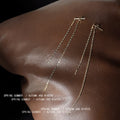 Gold And Silver Tone Double Chain Long Tassel Stud Earrings view 3