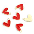 Colorful Enamel Heart Jewelry Components For DIY Earrings And Bracelets Charms view 4