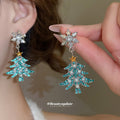 Crystal Christmas Tree Drop Earrings in Four Colors view 4