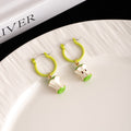 Color Hoop and Mini Fruit Novelty Earrings in Six Designs view 7