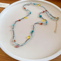 Colorful Beaded Double Cord Necklace with Tiny Accents view 6
