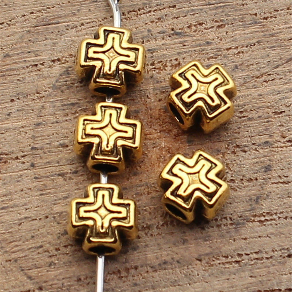 6x5.6x4.6mm 0.45g Multicolor Zinc Alloy Cross Small Hole Beads for DIY Bracelet Jewelry Accessories