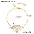 Gold Mamma Heart Zircon Bracelet Necklace And Stone Strand view 6