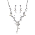 Black Silver Tone Horse Crystal Metal Necklace and Earring Set view 5