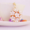 Five-Petal Flower Cluster Metal Keychain, 10 Color Styles view 9