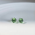 Faceted Cube Stud Earrings In Six Glass Like Color Options view 7