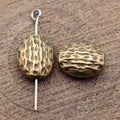 Textured Oval Beads in Antique Brass and Gold Tone view 4