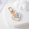 Blue Forget-Me-Not Heart Resin Keychain Necklace 2 Styles view 2