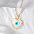 Gold Frame Heart Resin Evil Eye Pendant Necklaces 7 Colors view 8