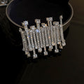 Silver Tone Wide Crystal Bar Bracelet In Clear And Iridescent Styles view 7