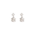 Clear Stone Snowflake Cluster Pearl Look Dangle Stud Earrings view 5