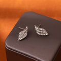Crystal Look Triple Wing Silver Tone Small Stud Earrings view 4