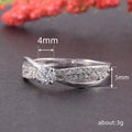 Silver Tone Cross Twist Band Clear Center Stone Ring Sizes 6-10 view 5