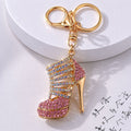 Rhinestone High Heel Keychain Gold Metal Crystal Charm view 6