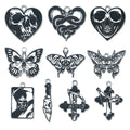Metallic Butterfly and Cross Metal Charms with 11 Listed Options view 1