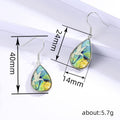 Hummingbird Print Teardrop Dangle Earrings with Fishhook Wires, Silver-Tone Brass view 4