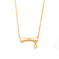 Gold Shell Bow Bar Necklace Letter D Charm Titanium Steel view 5