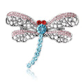 Crystal Filigree Dragonfly Brooch Blue Green and Pink view 2