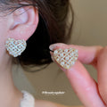 Gold Tone Crystal Stud Earrings In Six Geometric Designs view 4