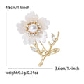 Translucent Flower Branch Brooch in White or Pink With Pearl view 6
