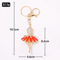 Enamel Ballerina Dancer Keychain Gold Clasp Four Colors view 3