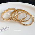 Metal Bangle Four-Piece Sets Mesh Engraved Gold Silver view 9