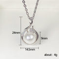 Silver Pearl Wave Drop Earrings And Pendant Necklace view 3