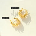 Twisted Rope Geometric Open Hoop Earrings Gold or Steel view 2