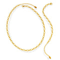 Oval Figaro Link Chain Necklace Bracelet Gold Steel Tones view 5