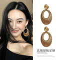 Woven Open Oval Statement Earrings In Two Tones Jewelry Design view 2