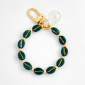 Coffee Bean Bead Bracelet Keychain With Crystal Accent view 6