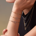 Infinity Heart Zircon Necklace Bracelet Gold Steel Two-Tone view 4