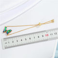 Gold Tone Faceted Crystal Butterfly Slider Bracelets in Five Colors view 2