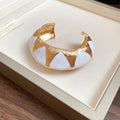 Gold Enamel Geometric Open Cuff Bracelet Six Styles view 8