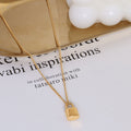 Mini Padlock Pendant Necklace Curb Chain Multiple Finishes view 3