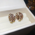 Light Gold Crystal Flower and Pearl Earrings in Two Fastenings view 7