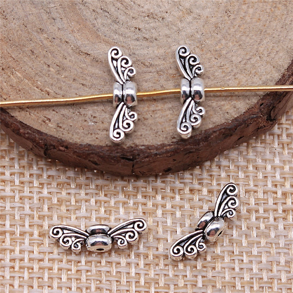 14x4x3mm 0.4g Zinc Alloy Butterfly Wing Loose Metal Beads for DIY Bracelet Necklace Making