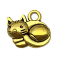 Matte Gold-Tone Cat Metal Charms with 26 Listed Options view 8