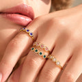 Crystal Circle Open Ring in Five Color and Metal Combinations view 4