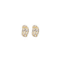 Gold Clear Look Marquise Leaf Huggie Hoop Earrings view 5