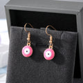 Gold and Silver Tone Round Enamel Evil Eye Hook Earrings view 7