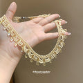 Beaded Lace Statement Choker Necklaces with Teardrop Charms view 4