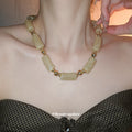 Rectangular Bead Necklace in Three Neutral Color Options view 3