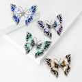 Layered Metal Enamel Butterfly Brooch in Four Colorways view 1