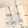 Silver Tone Leaf Drop Hook Earrings in Three Stone Colors view 5