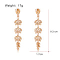 Blue Silver Tone Wheat Crystal Four Designs Metal Dangle Earrings view 5