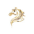 Gold Tone Horse Metal Brooch Pin 2.6 x 2.9 cm for Jackets and Lapels view 1