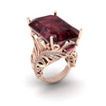 Oversized Rectangular Crystal Filigree Ring In Three Colors view 2