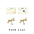 Gold Tone Clear Stone Ribbon Bow And Teardrop Stud Earrings view 3