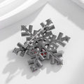 Aqua Silver Tone Snowflake Crystal Metal Brooch Pin view 3